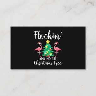 Flamingo Flockin rund um den Weihnachtsbaum Flami Begleitkarte