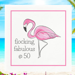 Flamingo Flocking Fabulous am fünfzigsten Grenz-Pa Serviette