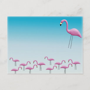 Flamingo Flocking Postkarte