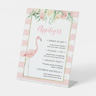 Flamingo Floral Appetizer Buffet Party Zeichen Sockelschild