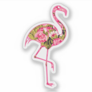 Flamingo Floral Style Decal Sticker