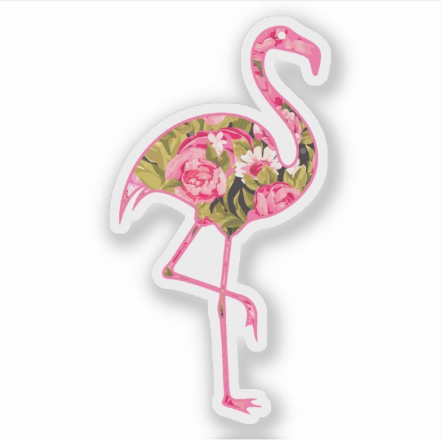 Flamingo Floral Style Decal Sticker (Vorderseite)
