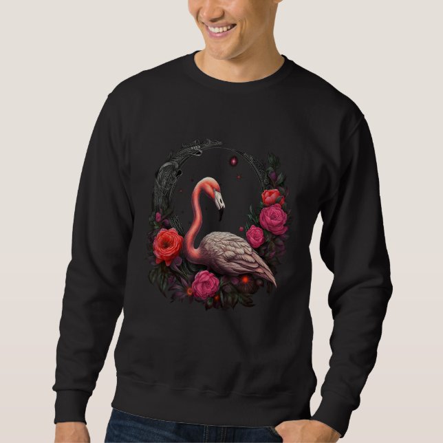 Flamingo Flowers  Bird Animal Flamingo 1 Sweatshirt (Vorderseite)