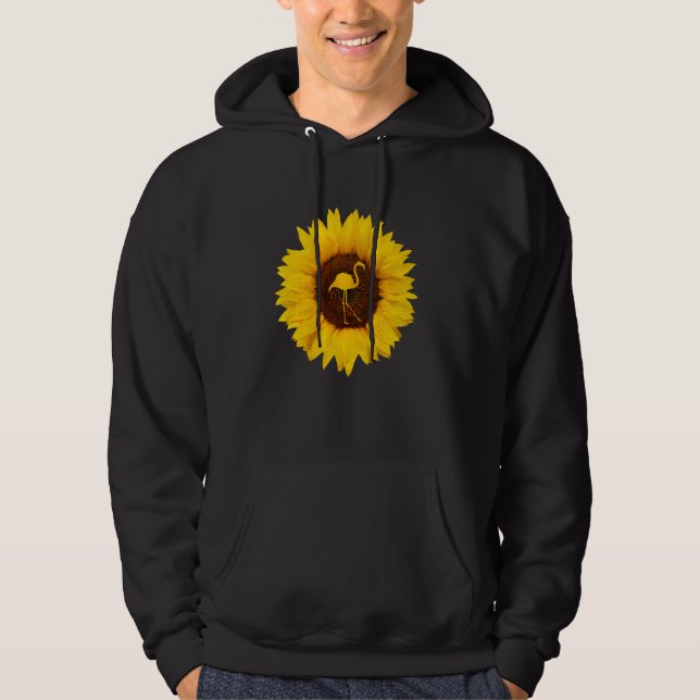 Flamingo for Women Men Bird Animal Sunflower Hoodie (Vorderseite)