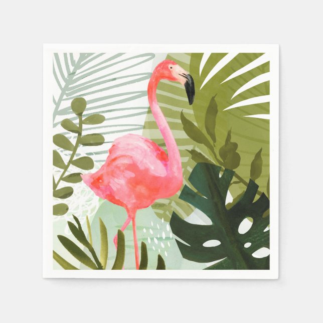 Flamingo Forest Serviette (Vorderseite)