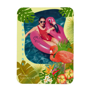 Flamingo-Foto tropisch gelb Magnet
