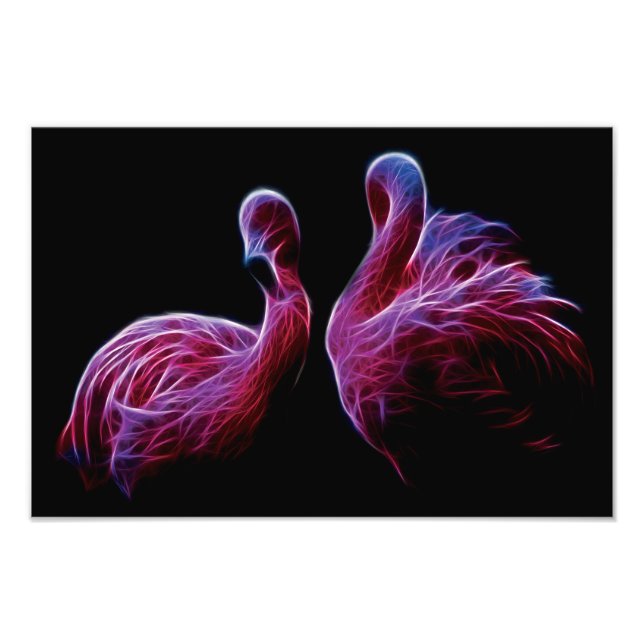 Flamingo Fraktal Fotodruck (Vorne)