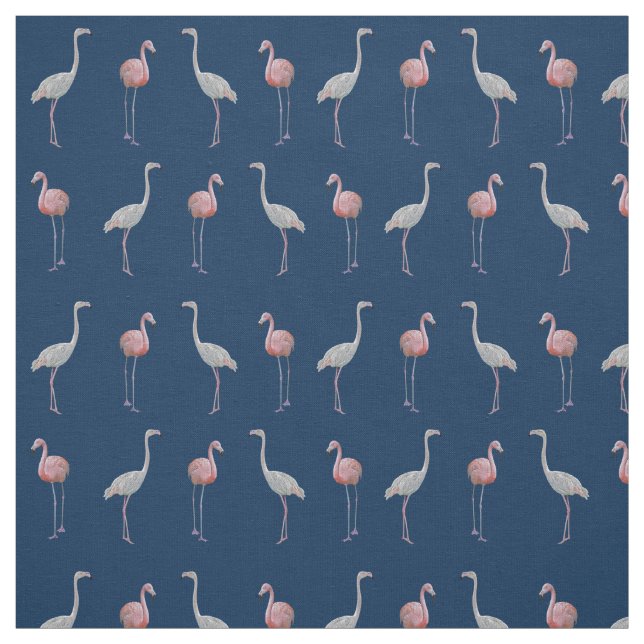 Flamingo Frenzy Fabric (Marine) Stoff (Muster)