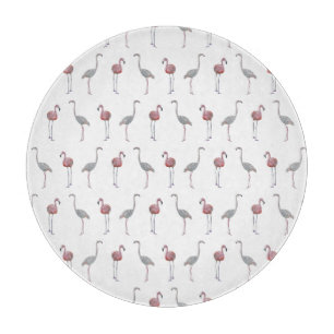 Flamingo Frenzy Glass Cutting Board (Farbe wählen) Schneidebrett