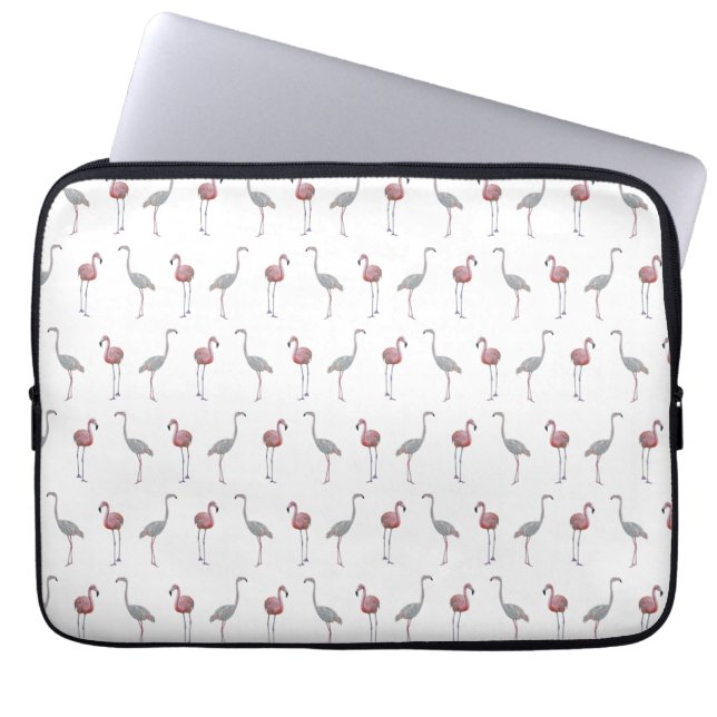 Flamingo Frenzy Laptop Sleeve (weiß) (Vorderseite)