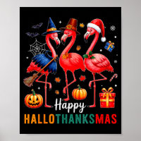 Flamingo Frohe Hallothanksmas Lustiges Halloween A