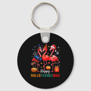 Flamingo Frohe Hallothanksmas Lustiges Halloween A Schlüsselanhänger