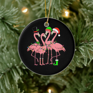 Flamingo Frohe Weihnachten Lustiges Flamingo-Fan-G Keramik Ornament