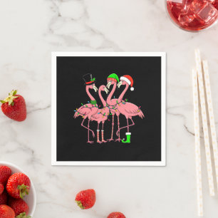 Flamingo Frohe Weihnachten Lustiges Flamingo-Fan-G Serviette
