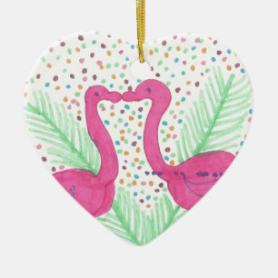 Flamingo Fun tropisches Muster Keramikornament