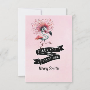 Flamingo Funny Design für Party Dankeskarte