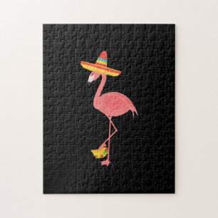 Flamingo Funny mexikanisches Essen Taco Lover Gesc Puzzle