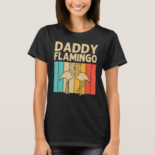 Flamingo für Männer Papa rosa Flamingos Vintage 70 T-Shirt