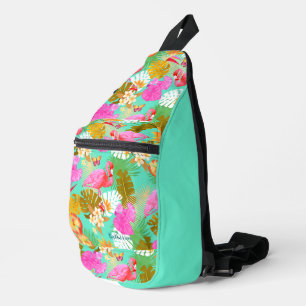 Flamingo Garden Aquamarin Crossbody Bag