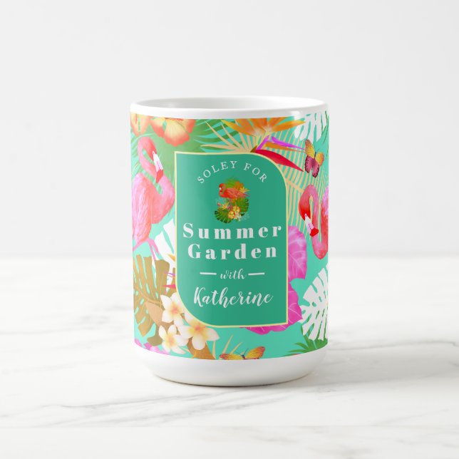 Flamingo Garden Aquamarin Kaffeetasse (Mittel)