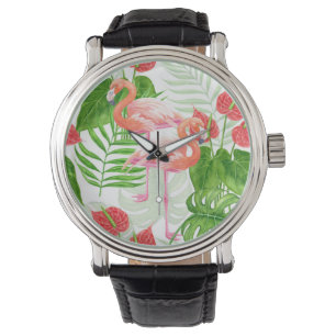 Flamingo Garden Armbanduhr