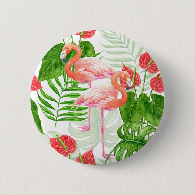 Flamingo Garden Button (Vorderseite)
