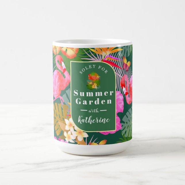 Flamingo Garden Dark Green Kaffeetasse (Mittel)
