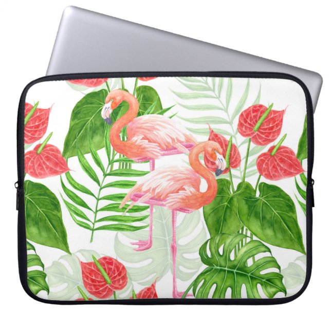 Flamingo Garden Laptopschutzhülle (Vorderseite)