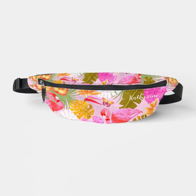 Flamingo Garden Pink Bauchtasche (Vorderseite)