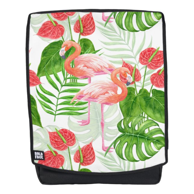Flamingo Garden Rucksack (Vorderseite)