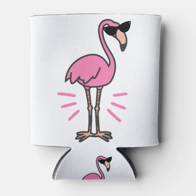 Flamingo Geburtstag, Flamingo, Flamingo-Sonnenbril Dosenkühler (Vorderseite)