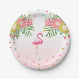 Flamingo-Geburtstags-Papier-Teller tropisches Luau Pappteller
