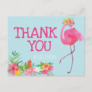 Flamingo-Geburtstags-Party danken Ihnen, Dankeskarte