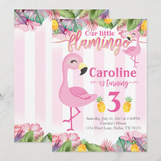Flamingo-Geburtstags-Party Einladungs-Flamingo Einladung