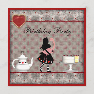 Flamingo-Geburtstags-Tee-Party Alices lädt Einladung