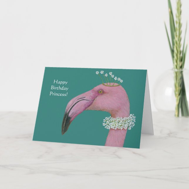 Flamingo-Geburtstagskarte Karte (Vorderseite)