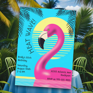 Flamingo Geburtstagsparty Tropical Pink Summer Ret Einladung