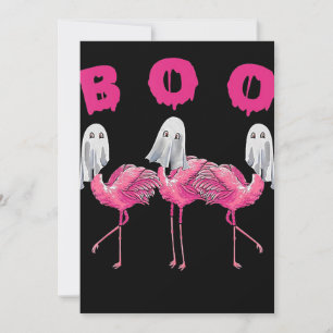 Flamingo Geister-Flamingo Boo Halloween-Kostüm Feiertagskarte