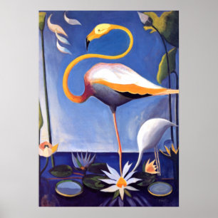 Flamingo, Gemälde von Joseph Stella Poster