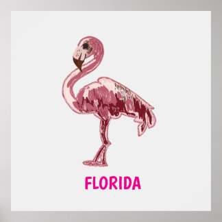 Flamingo gemalter pinker Flamingo Poster