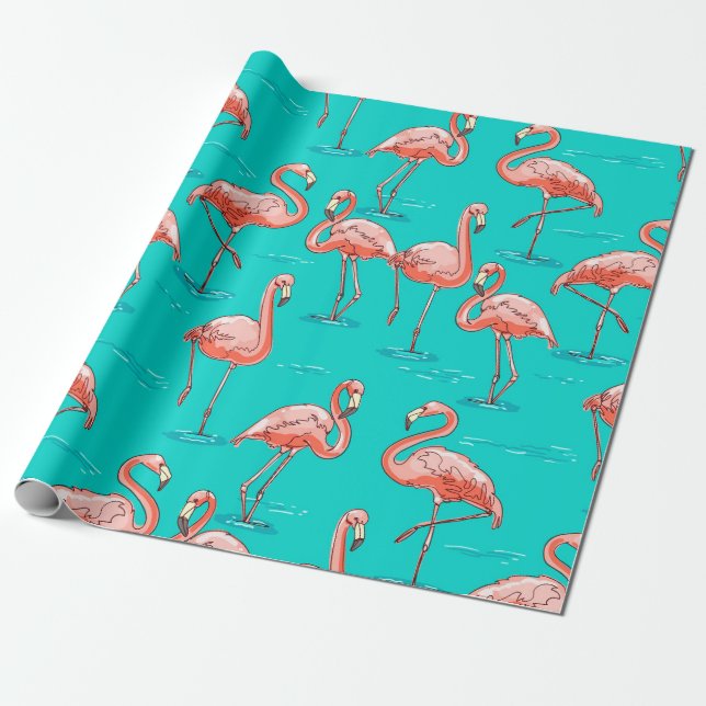 Flamingo Geschenkpapier (Ungerollt)