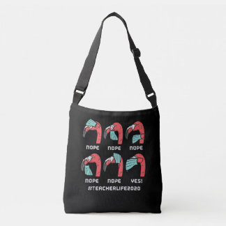 Flamingo Gesicht Maske Lehrer Leben soziale Distan Tragetaschen Mit Langen Trägern