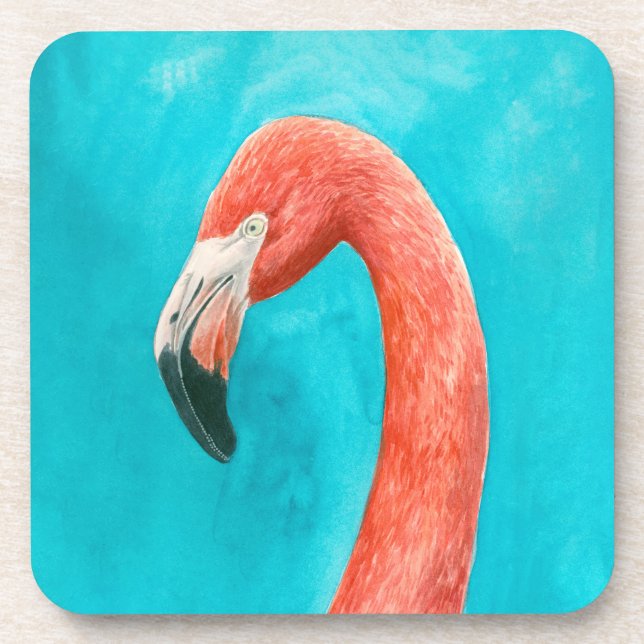 Flamingo Getränkeuntersetzer (Vorderseite)