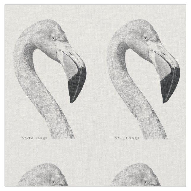 "FLAMINGO-" GEWOHNHEIT GEKÄMMTE BAUMWOLLE 56' STOFF (Nahaufnahme)