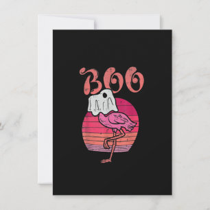 Flamingo Ghost Boo Pink Sunset Retro Halloween Bir Einladung
