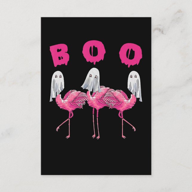 Flamingo | Ghost Flamingo Boo Halloween-Kostüm Begleitkarte (Vorderseite)