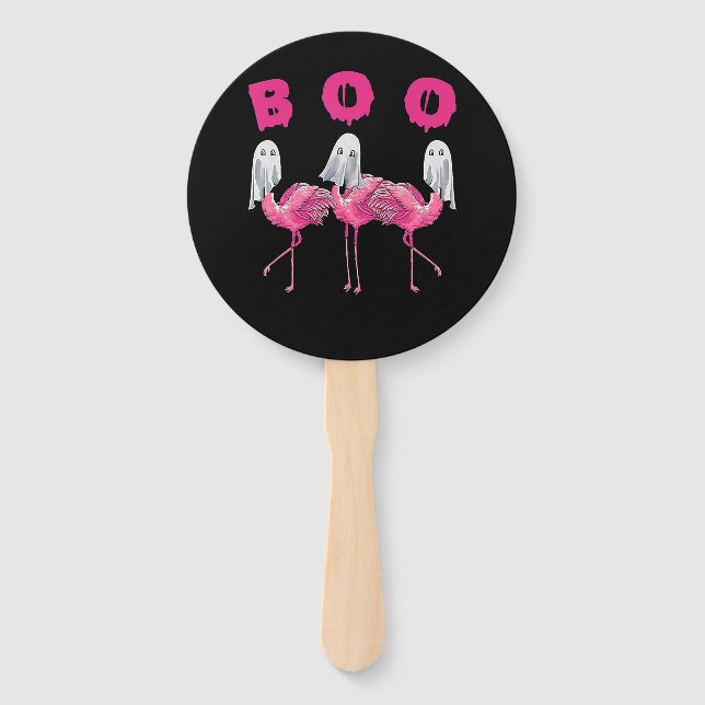 Flamingo | Ghost Flamingo Boo Halloween-Kostüm Fächer (Vorderseite)