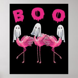 Flamingo   Ghost Flamingo Boo Halloween-Kostüm Poster