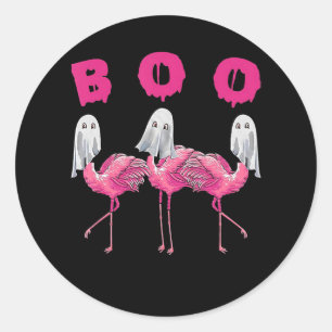 Flamingo Ghost Flamingo Boo Halloween-Kostüm Runder Aufkleber