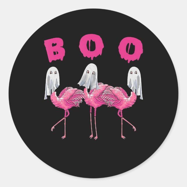 Flamingo | Ghost Flamingo Boo Halloween-Kostüm Runder Aufkleber (Vorderseite)